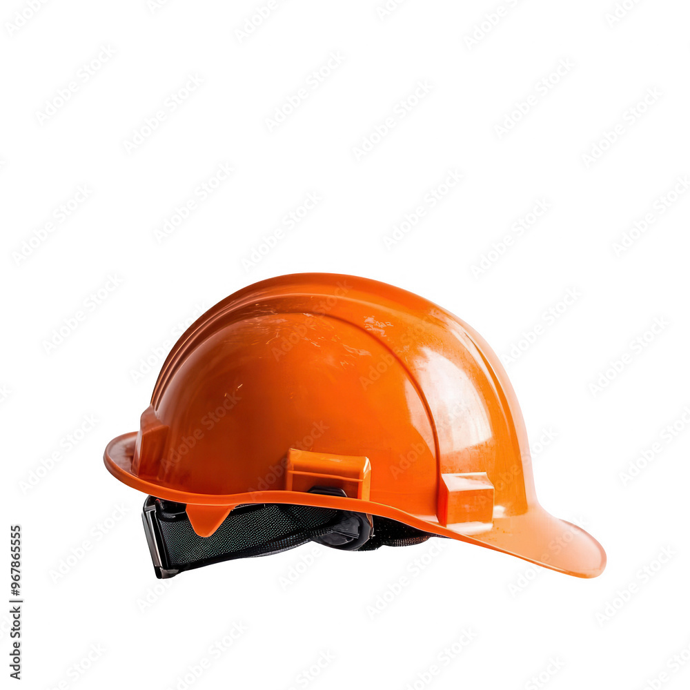 An orange construction helmet resting against a plain background, symbolizing safety and protection in the workplace, PNG, transparent, No background An orange construction helmet resting against a plain background, symbolizing safety and protection in the workplace, PNG, transparent, No background