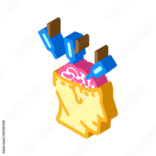neurosurgery surgery isometric icon vector. neurosurgery surgery sign. isolated symbol illustration