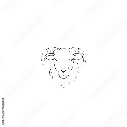 Sheep in cartoon, doodle style . Image for t-shirt, web, mobile apps and ui. Isolated 2d vector illustration in logo, icon, sketch style, Eps 10, black and white. AI Generative