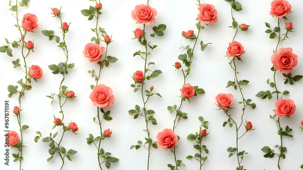 Pink Roses on White background AI generated Pink Roses on White background AI generated
