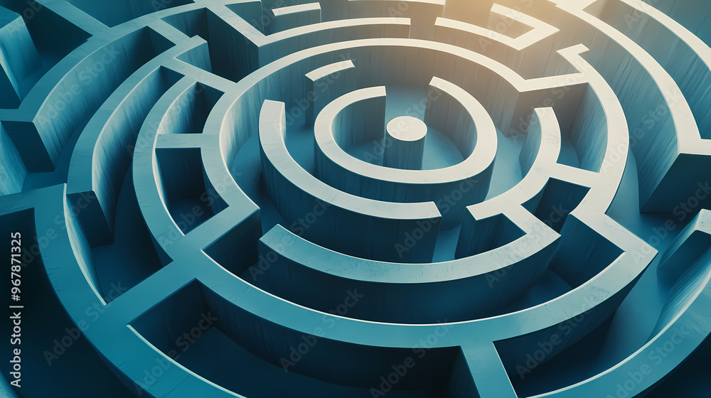 3d rendering circular maze in top view. Maze. Illustration 3d rendering circular maze in top view. Maze. Illustration