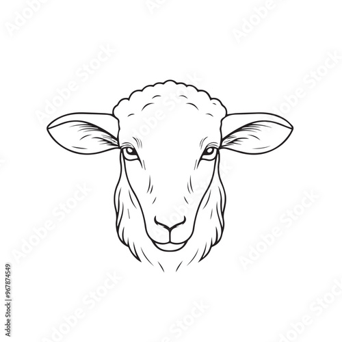 Sheep in cartoon, doodle style . Image for t-shirt, web, mobile apps and ui. Isolated 2d vector illustration in logo, icon, sketch style, Eps 10, black and white. AI Generative