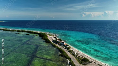 Wallpaper Mural Aerial view of a beautiful tropical paradise with clear azure waters and vibrant reef, Caribbean. Torontodigital.ca