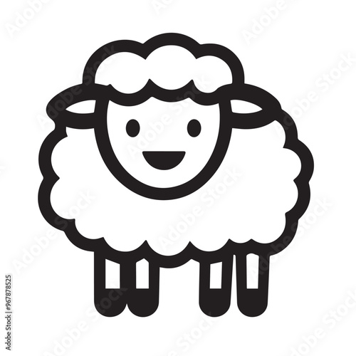 Sheep in cartoon, doodle style . Image for t-shirt, web, mobile apps and ui. Isolated 2d vector illustration in logo, icon, sketch style, Eps 10, black and white. AI Generative