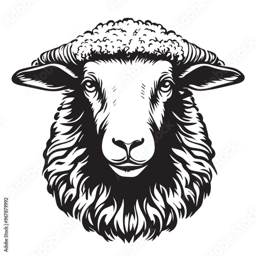 Sheep in cartoon, doodle style . Image for t-shirt, web, mobile apps and ui. Isolated 2d vector illustration in logo, icon, sketch style, Eps 10, black and white. AI Generative