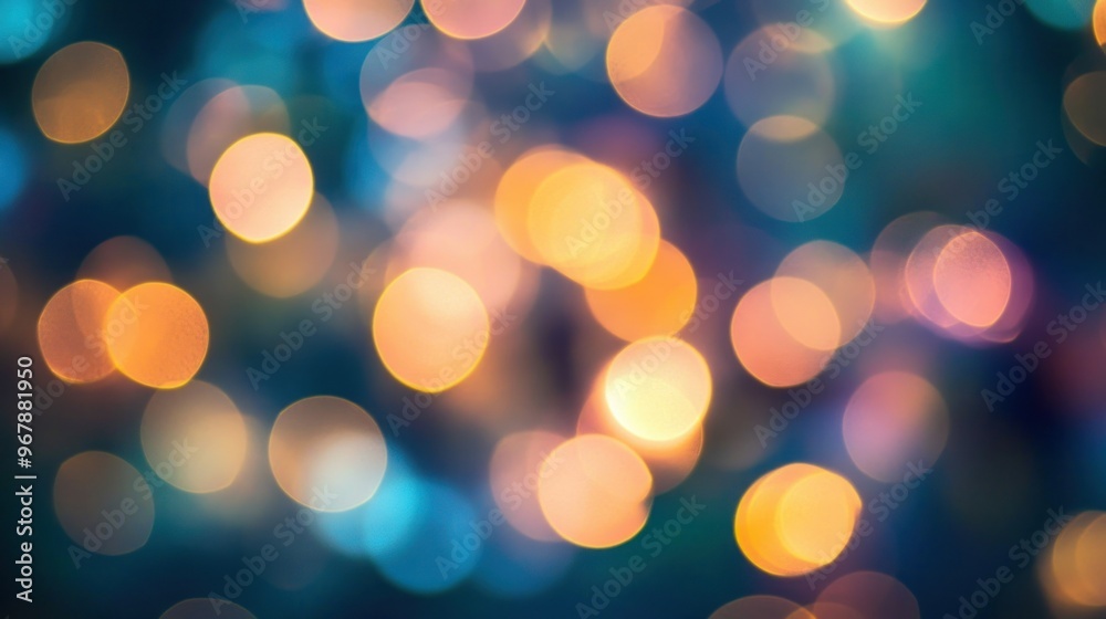 Fototapeta premium A blurred background of colorful bokeh lights creating a festive atmosphere.