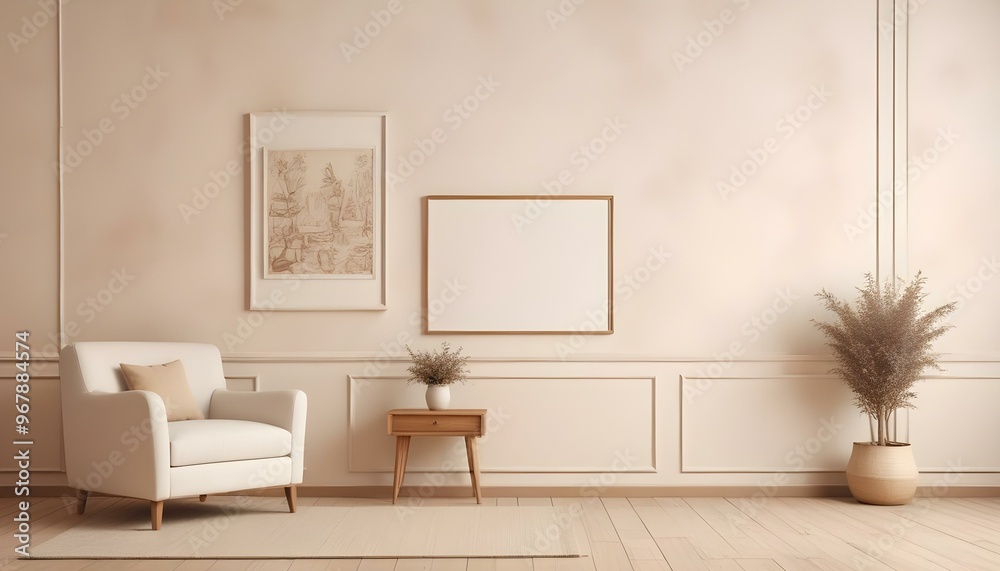 Photo interior modern design room 3d illustration; Photo interior modern design room 3d illustration;