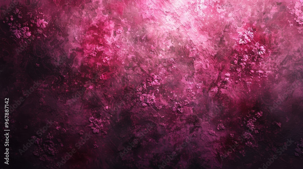 A pink background with a lot of texture and a few small pink flowers A pink background with a lot of texture and a few small pink flowers