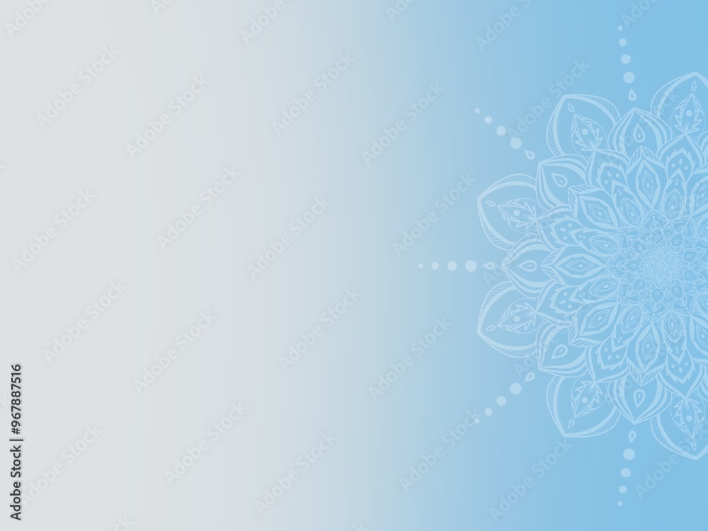 Mandala peace design of art on blue background .