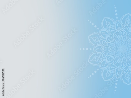 Mandala peace design of art on blue background .