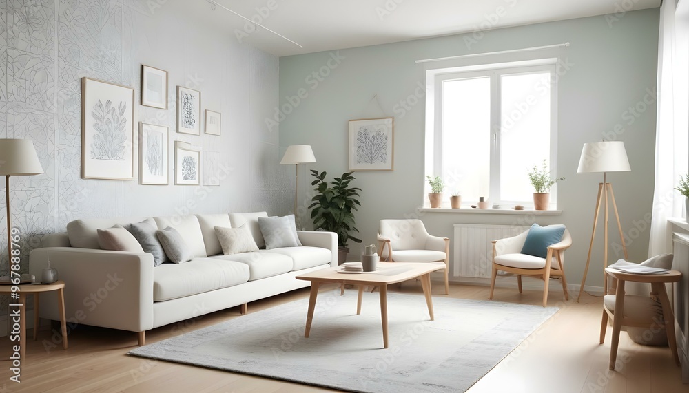 Photo interior modern design room 3d illustration; Photo interior modern design room 3d illustration;