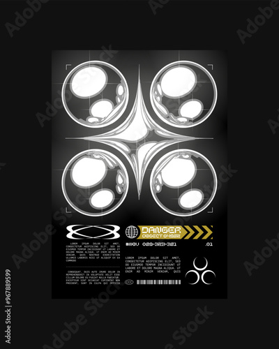 Futuristic Abstract Cyberpunk Design. Y2K Neon-lit geometric shapes and glitch art create a high-tech, sci-fi aesthetic.