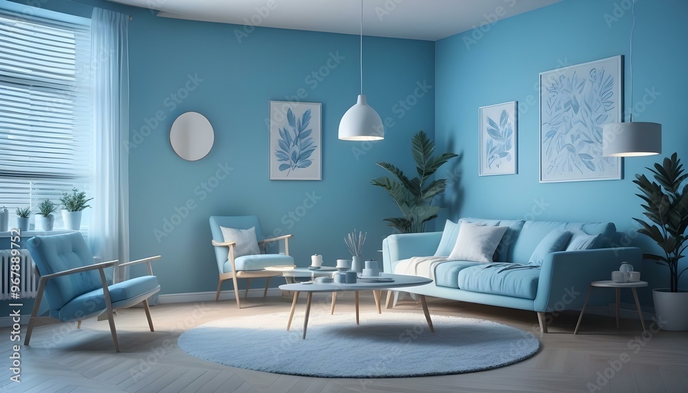Photo interior modern design room 3d illustration;