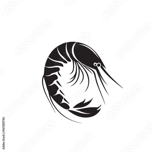 Shrimp in cartoon, doodle style . Image for t-shirt, web, mobile apps and ui. Isolated 2d vector illustration in logo, icon, sketch style, Eps 10, black and white. AI Generative