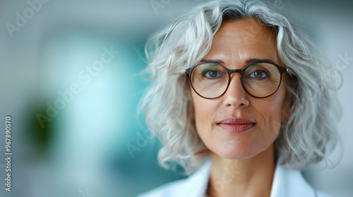 Smiling Mature Professional Business Woman Bank