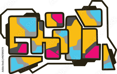 chill word graffiti text sticker illustration