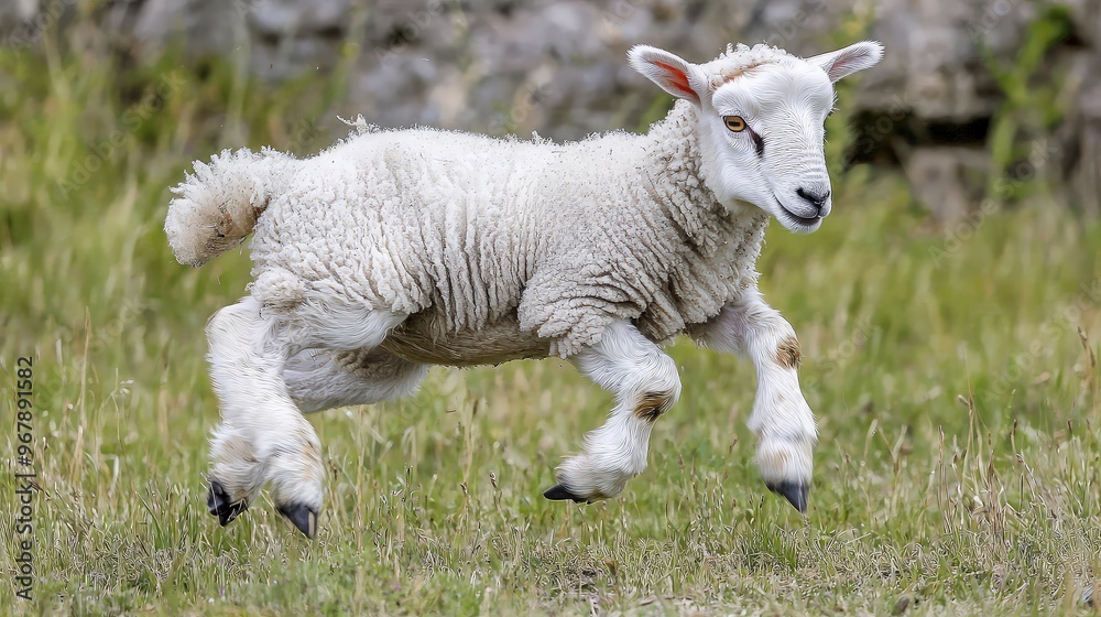 Lamb Leaping Through Green Grass Lamb Leaping Through Green Grass