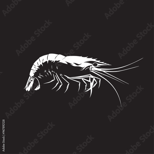 Shrimp in cartoon, doodle style . Image for t-shirt, web, mobile apps and ui. Isolated 2d vector illustration in logo, icon, sketch style, Eps 10, black and white. AI Generative