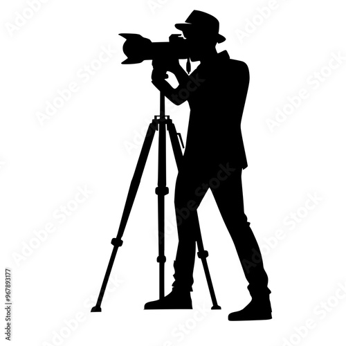 silhouette of a photographer with camera
