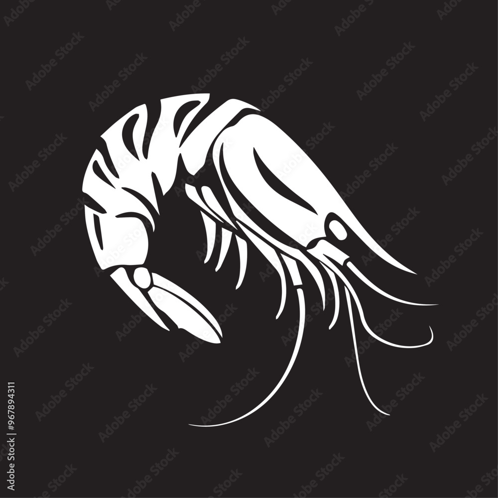 Shrimp in cartoon, doodle style . Image for t-shirt, web, mobile apps and ui. Isolated 2d vector illustration in logo, icon, sketch style, Eps 10, black and white. AI Generative Shrimp in cartoon, doodle style . Image for t-shirt, web, mobile apps and ui. Isolated 2d vector illustration in logo, icon, sketch style, Eps 10, black and white. AI Generative