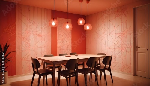 Photo interior modern design room 3d illustration;