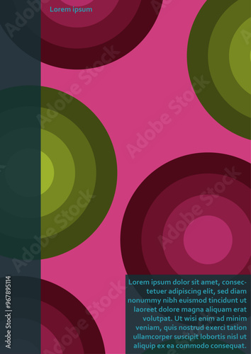 A4 size Vibrant book cover, poster and flyer template with abstract geometric shapes and bold typography, perfect for creative projects.