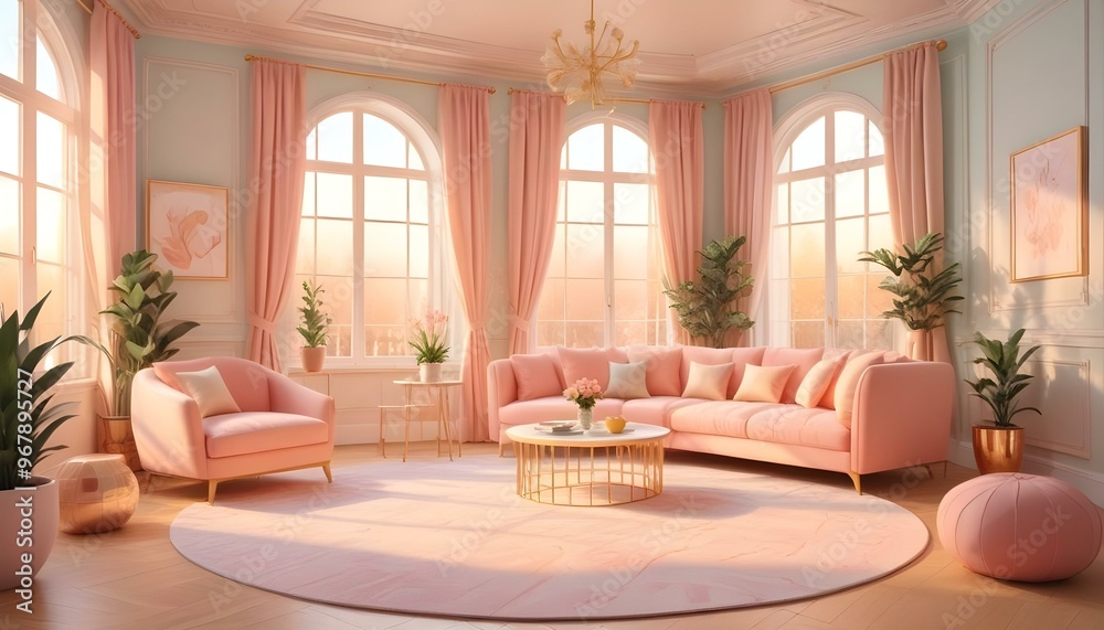 custom made wallpaper toronto digitalPhoto interior modern design room 3d illustration;