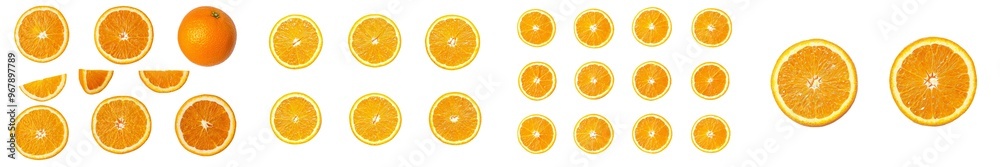 The orange colour is isolated on a white background, with a full depth of field The orange colour is isolated on a white background, with a full depth of field