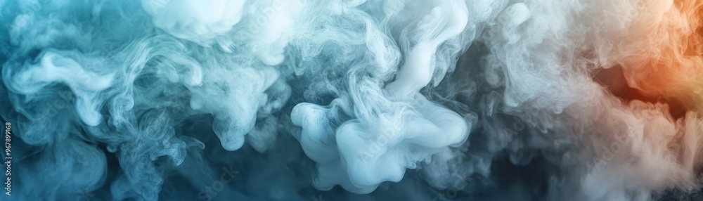 Abstract Swirling Smoke with Blue and Orange Hues Abstract Swirling Smoke with Blue and Orange Hues