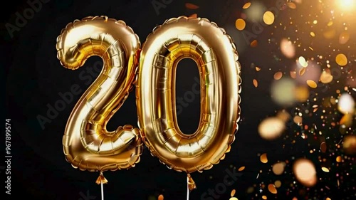 golden balloon with number 20