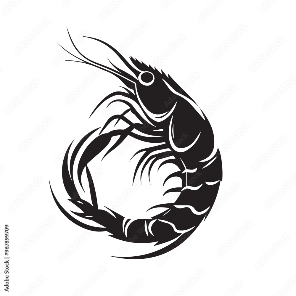Shrimp in cartoon, doodle style . Image for t-shirt, web, mobile apps and ui. Isolated 2d vector illustration in logo, icon, sketch style, Eps 10, black and white. AI Generative Shrimp in cartoon, doodle style . Image for t-shirt, web, mobile apps and ui. Isolated 2d vector illustration in logo, icon, sketch style, Eps 10, black and white. AI Generative