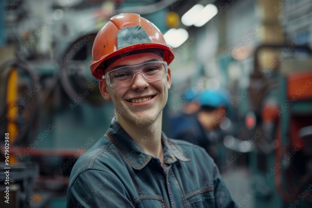 Portrait of a smiling factory worker Portrait of a smiling factory worker