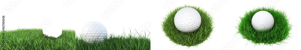 Detailed image of a golf ball isolated on a white background Detailed image of a golf ball isolated on a white background