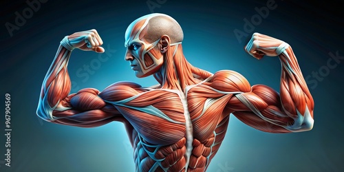 Sculptural Illustration of Arm Muscles in Motion photo