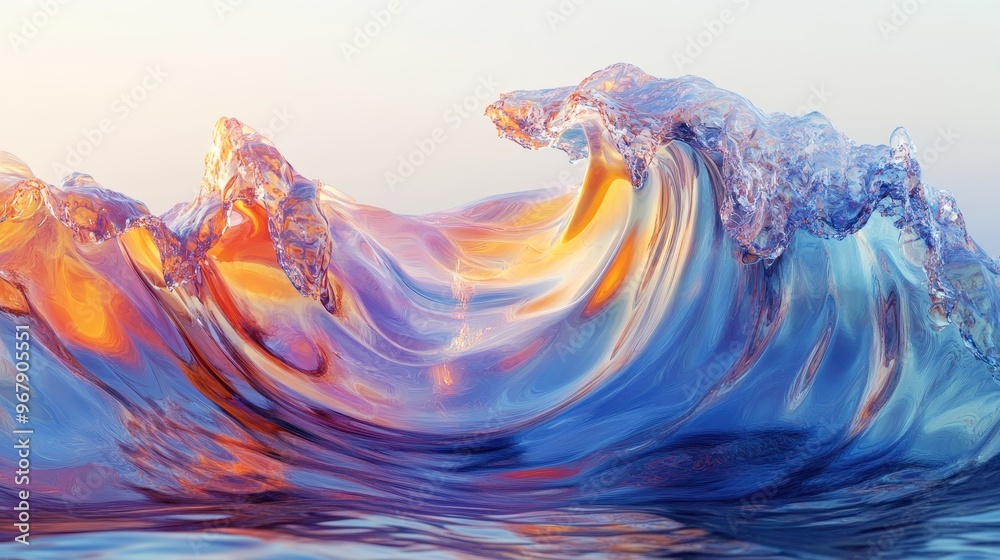 Stunning Wave Pattern Abstract Background with Transparent Ripples and Vibrant Colors Stunning Wave Pattern Abstract Background with Transparent Ripples and Vibrant Colors
