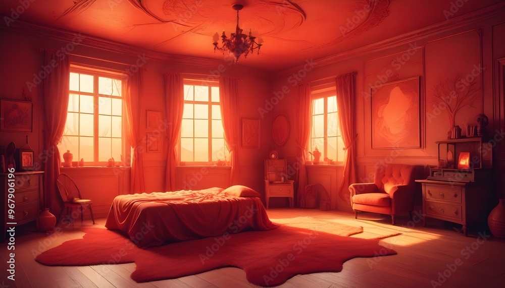 Photo interior modern design room 3d illustration;