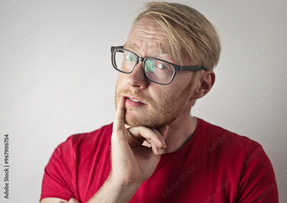 portrait of a young blond man portrait of a young blond man