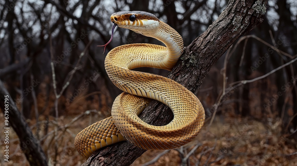 Snake on a Branch in the Forest Snake on a Branch in the Forest