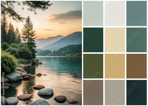 Sober Color Palette featuring muted tones for a calm and soothing atmosphere photo