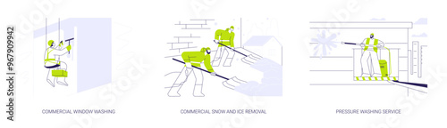 Property exterior maintenance abstract concept vector illustrations.