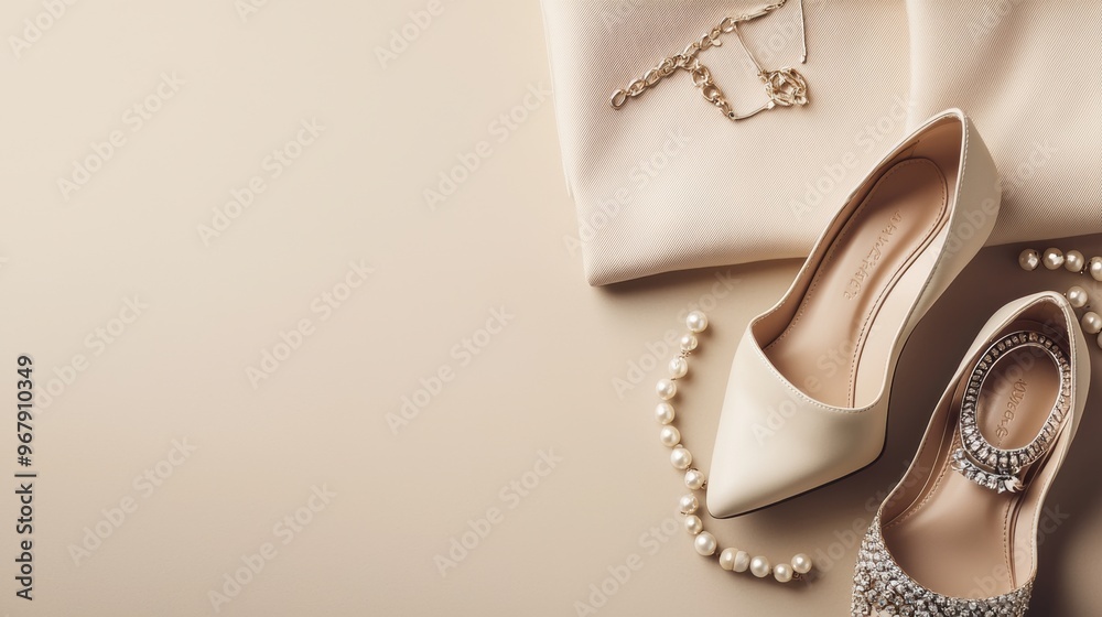 Exquisite Pair of Designer High Heels with Sparkling Accessories for Special Occasions Exquisite Pair of Designer High Heels with Sparkling Accessories for Special Occasions
