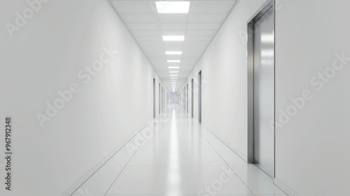 Modern Office Corridor with Minimalist Design