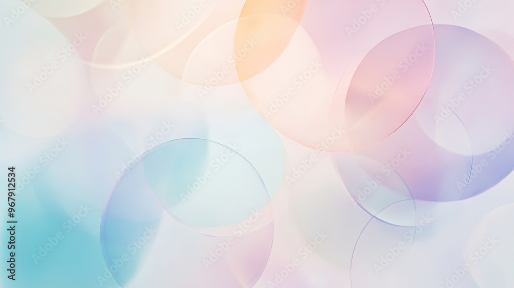 Translucent circles in pastel shades, modern abstract background , dreamy, elegant feel