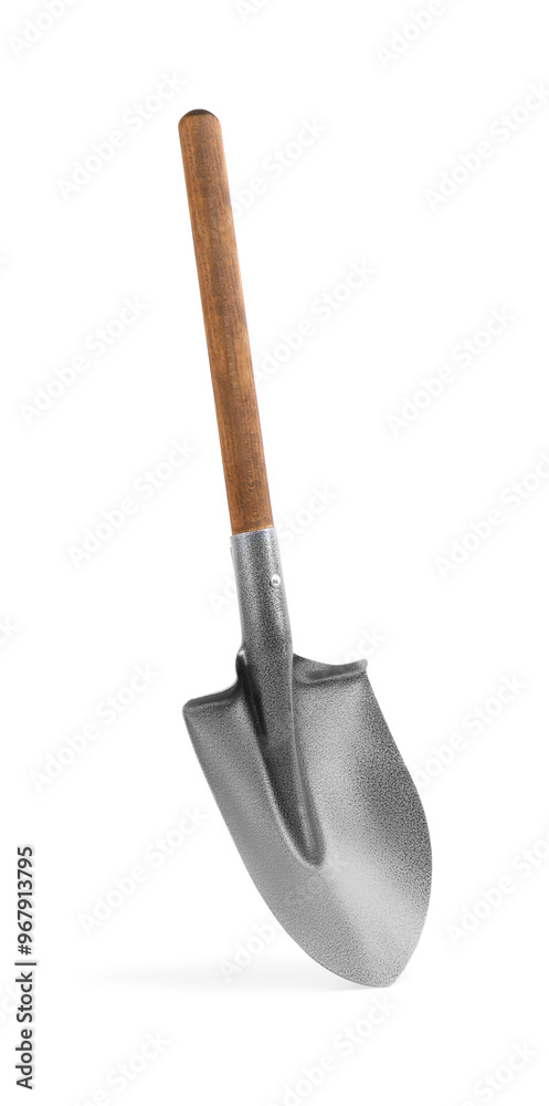 One camping shovel isolated on white. Hand tool One camping shovel isolated on white. Hand tool