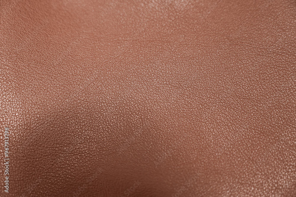 Fototapeta premium Brown leather, closeup view of material texture