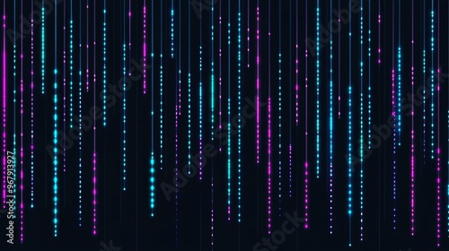 Abstract neon light pattern in black background