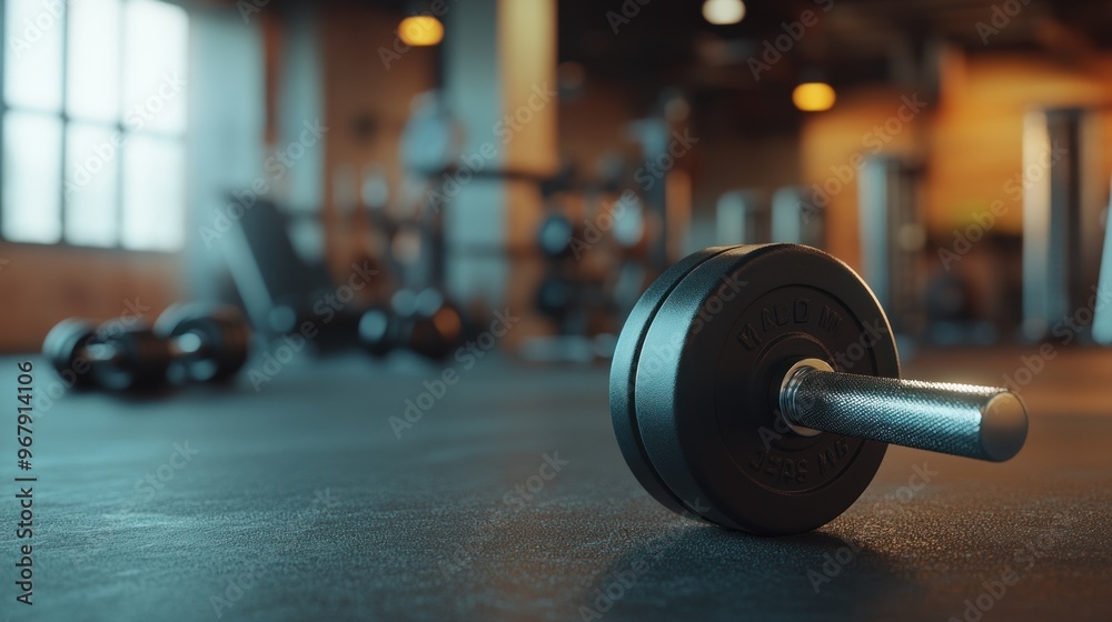 Single Dumbbell on Gym Floor