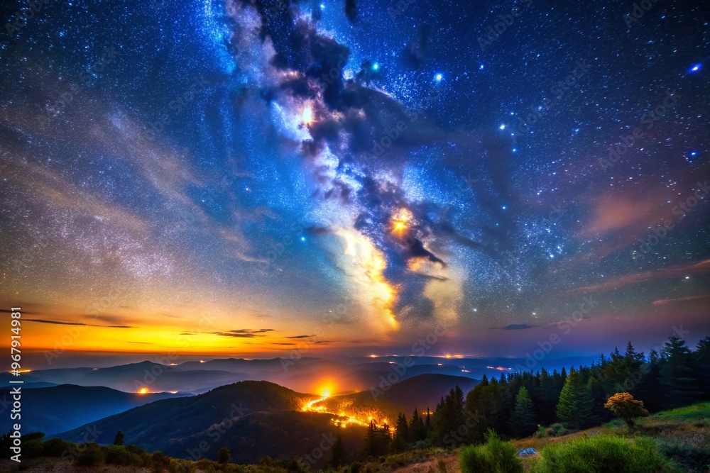 Fototapeta premium aurora borealis in the mountains