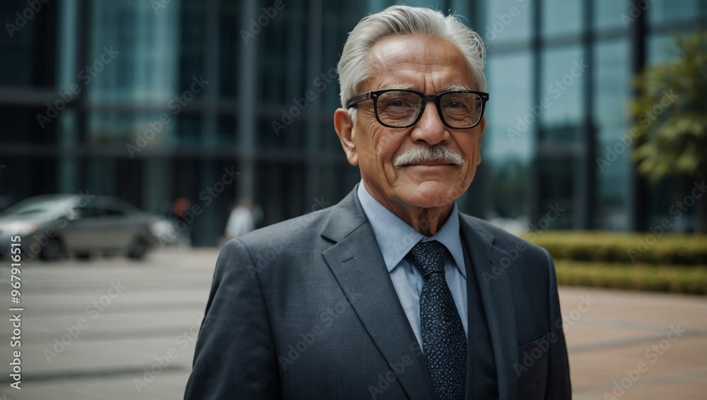 Portrait of a confident senior businessman wearing glasses. Portrait of a confident senior businessman wearing glasses.