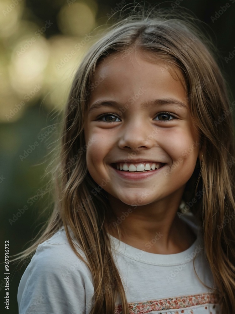 Portrait of a smiling young girl in a natural outdoor setting. Portrait of a smiling young girl in a natural outdoor setting.